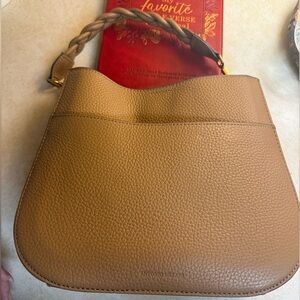 Antonio Melani Camel Leather Shoulder Bag
